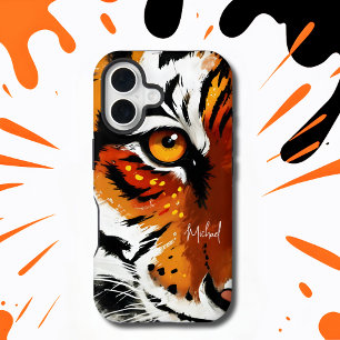 Farbenfrohe Wild Tiger's Eye Handyhülle iPhone 16 Hülle