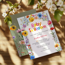 Farbenfrohe Wildblume Baby in Bloom Baby Dusche