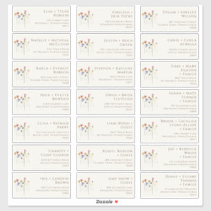 Farbenfrohe Wildblume   Beige Guest Address Labels