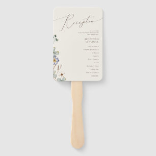 Farbenfrohe Wildblume Beige-Hochzeitsprogramm Fächer