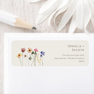 Farbenfrohe Wildblume   Beige Rücksendeadresse