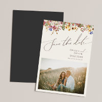 Farbenfrohe Wildblume | Beige Save the Date