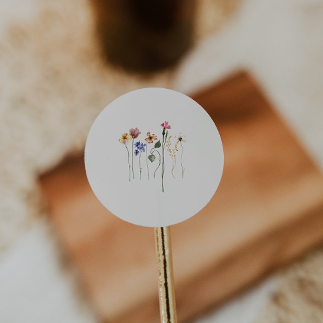 Farbenfrohe Wildblume | Beige Umschlag Aufkleber (Von Creator hochgeladen)