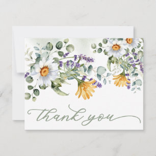 Farbenfrohe Wildblume Blumensommer Hochzeit Dankeskarte