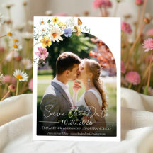 Farbenfrohe Wildblume | Boho Foto Save the Date