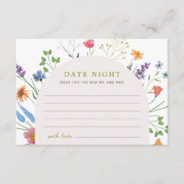 Farbenfrohe Wildblume Brautparty Date Night Begleitkarte