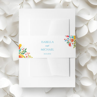 Farbenfrohe Wildblume Einladungsbanderole