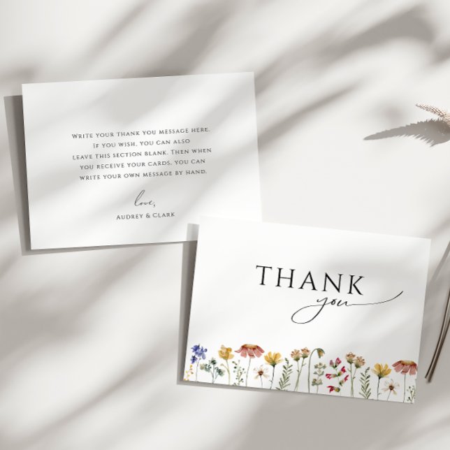 Farbenfrohe Wildblume Flat Baby Dusche Dankeskarte (Von Creator hochgeladen)