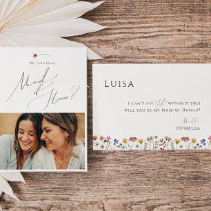 Farbenfrohe Wildblume   Foto Trauzeugin Card Einladung