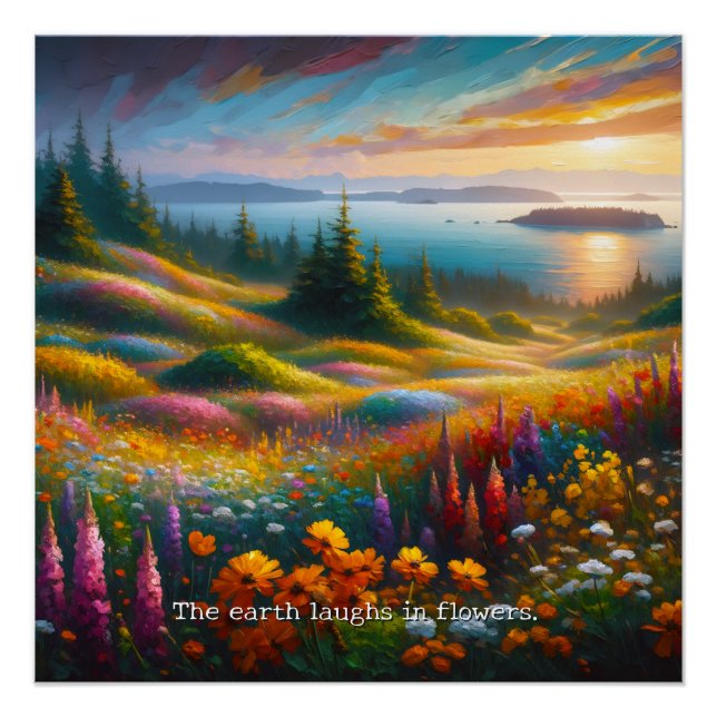 Farbenfrohe Wildblume gefilmt - inspirierend Poster (Vorderseite)