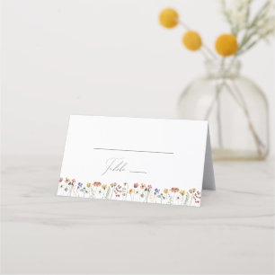 Farbenfrohe Wildblume Geklappt Platzkarte