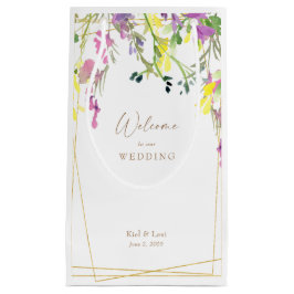 Farbenfrohe Wildblume Geometric Wedding Welcome Go Kleine Geschenktüte