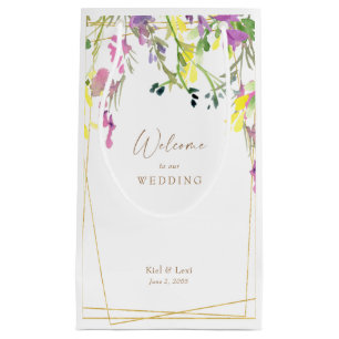 Farbenfrohe Wildblume Geometric Wedding Welcome Go Kleine Geschenktüte
