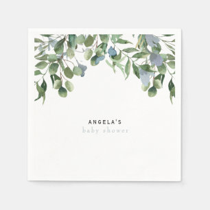 Farbenfrohe Wildblume Greenery Custom Blue Baby Serviette