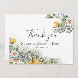 Farbenfrohe Wildblume Hochzeit Danke