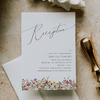 Farbenfrohe Wildblume | Hochzeitsempfangskarte