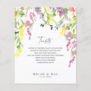 Farbenfrohe Wildblume Hochzeitsempfehlung Toasts