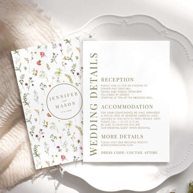 Farbenfrohe Wildblume Hochzeitskarten Begleitkarte (Von Creator hochgeladen)