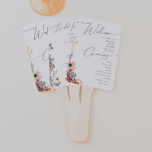 Farbenfrohe Wildblume   Hochzeitsprogramm Hand Fan Fächer