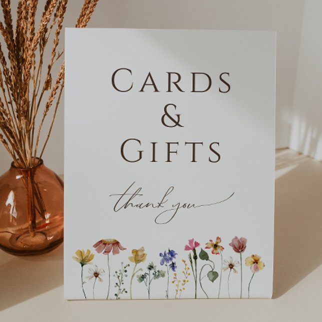 Farbenfrohe Wildblume Karten und Geschenke Geburts Sockelschild (Von Creator hochgeladen)