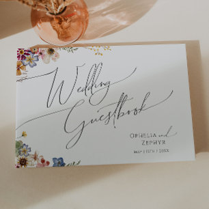 Farbenfrohe Wildblume Meadow Wedding Guestbook Gästebuch