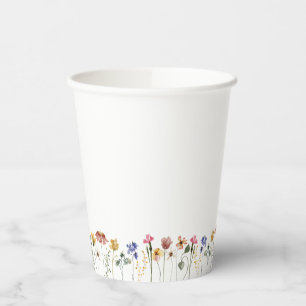 Farbenfrohe Wildblume Pappbecher