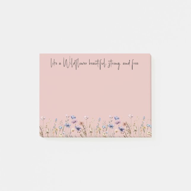 Farbenfrohe Wildblume Post-it Klebezettel (Vorderseite)