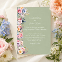 Farbenfrohe Wildblume Sage Green Wedding