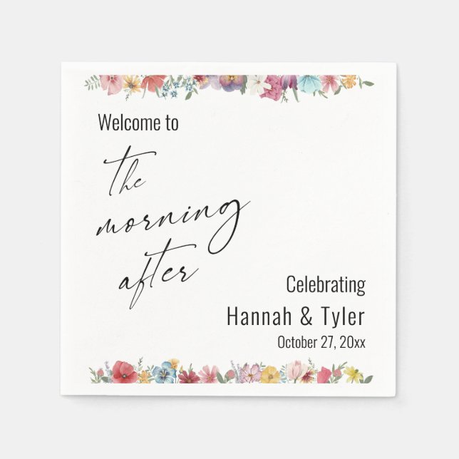 Farbenfrohe Wildblume Serviette (Vorderseite)