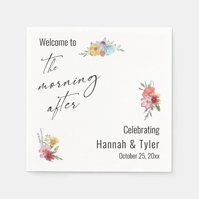 Farbenfrohe Wildblume Serviette (Vorderseite)