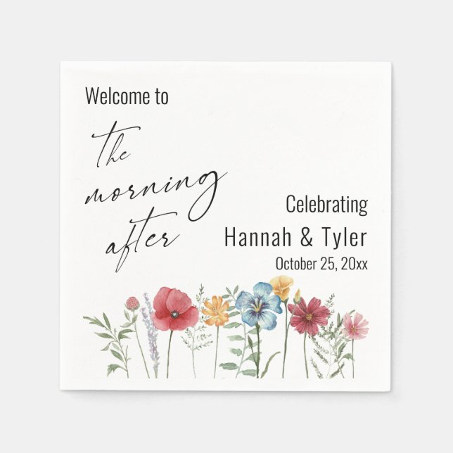 Farbenfrohe Wildblume Serviette (Vorderseite)