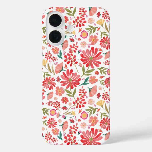 Farbenfrohe Wildblume Sommer Floral Case-Mate iPho iPhone 16 Hülle (Rückseite)