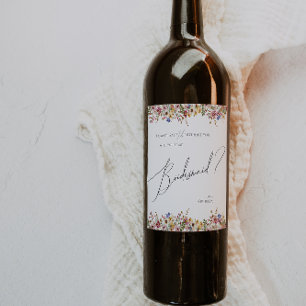 Farbenfrohe Wildblume   Vorschlag von Bridesmaid Weinetikett