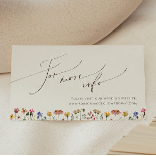 Farbenfrohe Wildblume   Website zur Hochzeit von B Begleitkarte