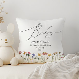 Farbenfrohe Wildblumen Baby Details Kissen