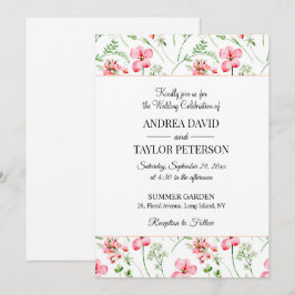 Farbenfrohe Wildblumen Hochzeit Einladung