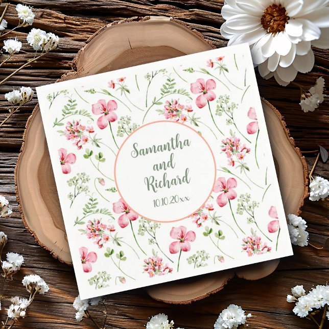Farbenfrohe Wildblumen Hochzeit Serviette (Von Creator hochgeladen)