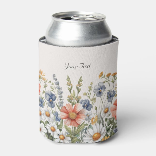 Farbenfrohe Wildblumen können kühlen Dosenkühler (Kanne Vorderseite)