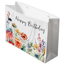 Farbenfrohe Wildblumen Lebhafte Blume Geburtstag Große Geschenktüte