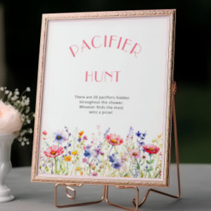 Farbenfrohe Wildblumen Schnuller Jagd Kinderdusche Poster