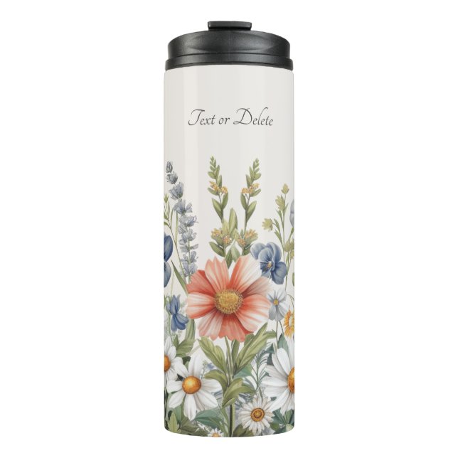 Farbenfrohe Wildblumen Thermaltumbler Thermosbecher (Vorderseite)