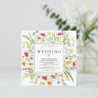 Farbenfrohe Wildblumen zum Hochzeitsempfang