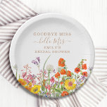 Farbenfrohe Wilde Blume Auf Wiedersehen Miss Braut Pappteller<br><div class="desc">Farbenfrohe Wild Blume Country Wedding Goodbye Miss Brautparty Paper Party Teller bietet hübsche Blume in Orange, Gelb, lila und Rosa auf einem weißen Hintergrund mit Ihren benutzerdefinierten Informationen. Ideal für Ihr besonderes Hens Party, Junggeselinnen-Abschied, Brautparty, Pamper Party, Bachelorette Weekend und Hochzeitsfeiern mit modernen botanischen Blume und eleganter Schriftzeichen. Personalisieren Sie...</div>