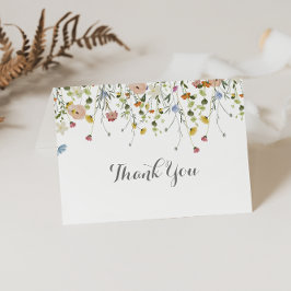 Farbenfrohe, wilde Blume Dankeskarte