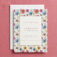 Farbenfrohe wilde Blume nahtlose Muster Hochzeit