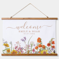 Farbenfrohe wilde Blumen Landhochzeit Begrüßung