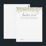 Farbenfrohe wilde Hochzeitszettelkarten Postkarte<br><div class="desc">Diese farbenfrohen,  wilden Eimerkarten sind die perfekte Wahl für einen rustikalen Hochzeitsempfang oder Brautparty. Das Design bietet handbemalte Aquarellfarbe schöne rosa,  rot,  blau,  marinebasiert,  gelb,  lila und grün wilde Blume. Ändern Sie den Wortlaut in Anzug jedes Lebensereignisses. Das Schild der Schaufelliste wird separat verkauft.</div>