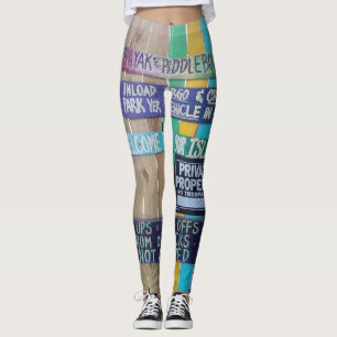 Farbenfrohe Willkommensinsel Zeichen Karibik Leggings