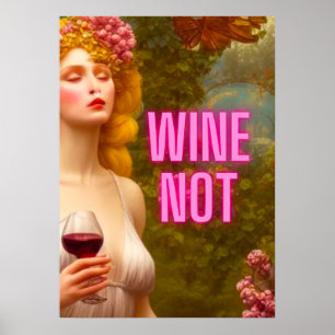 Farbenfrohe Wine Mama Zitat Wein nicht Retro gesty Poster