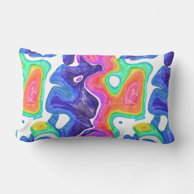 farbenfrohe Wirbel Lendenkissen (Vorderseite)